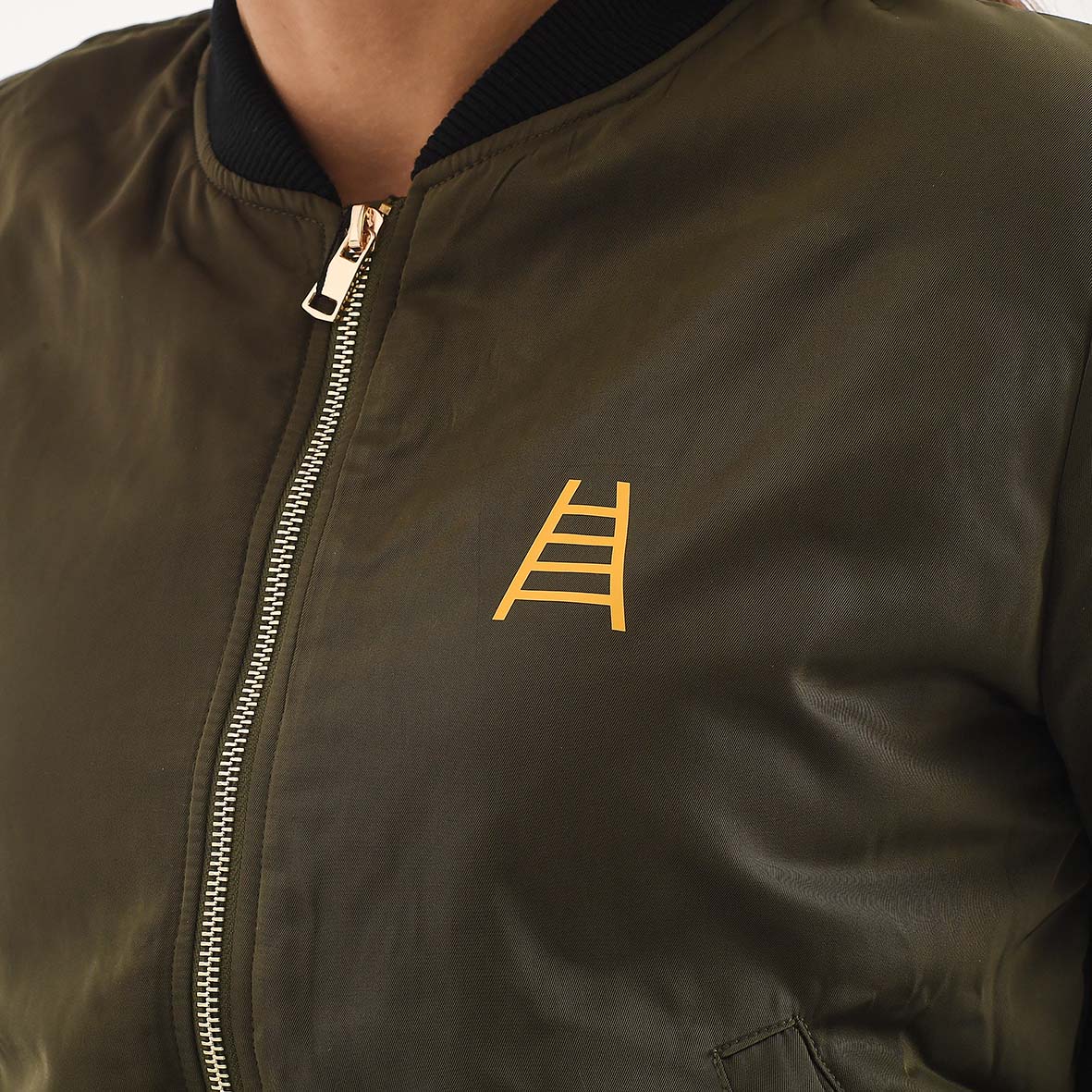 Bomber donna verde militare con scala a pioli Made of Verona